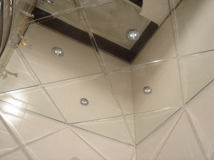 Estructura de techo con espejo de plata