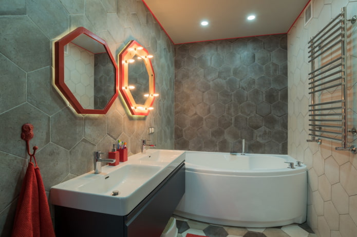 Espejos en el baño estilo loft
