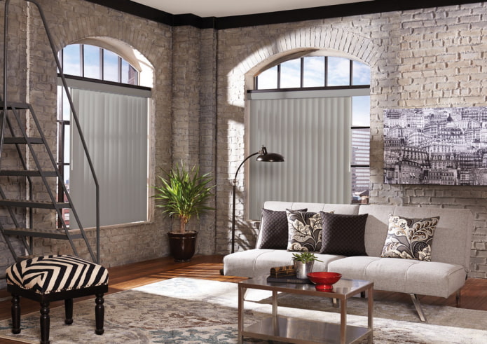 lamas verticales en estilo loft