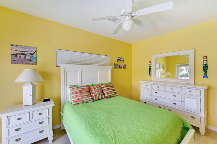 Muebles para el dormitorio en tonos amarillos
