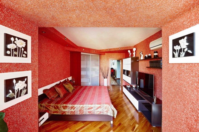 papel pintado líquido en el dormitorio
