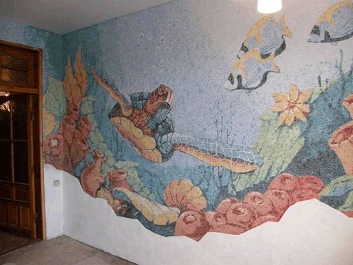 dibujo de mar de papel tapiz líquido