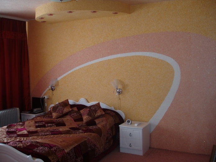 semicírculos en la pared del dormitorio