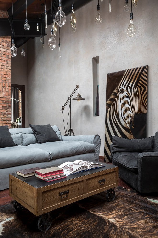 mesa de centro en estilo loft