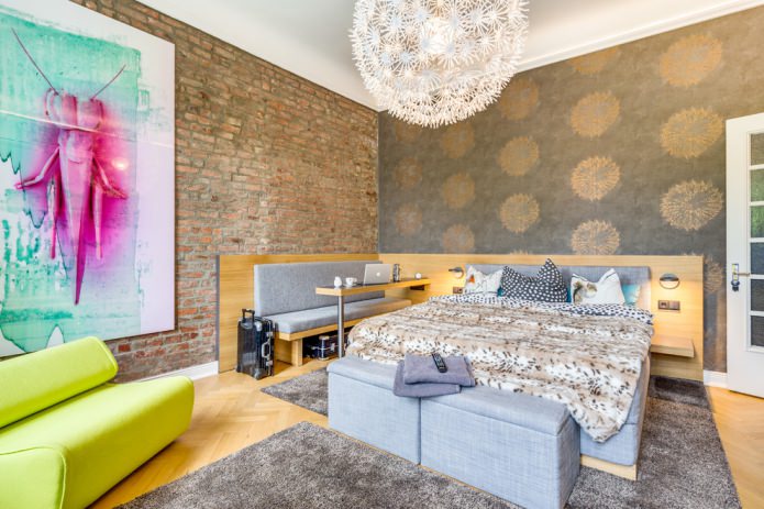 Estilo loft en el dormitorio
