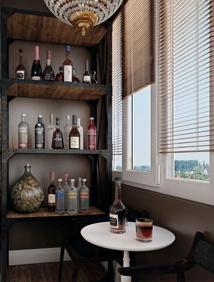 Minibar en el balcón