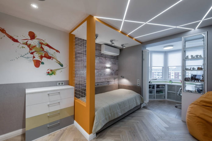diferentes papeles pintados en la habitación infantil