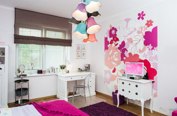 diferentes acabados para las zonas de la habitación infantil