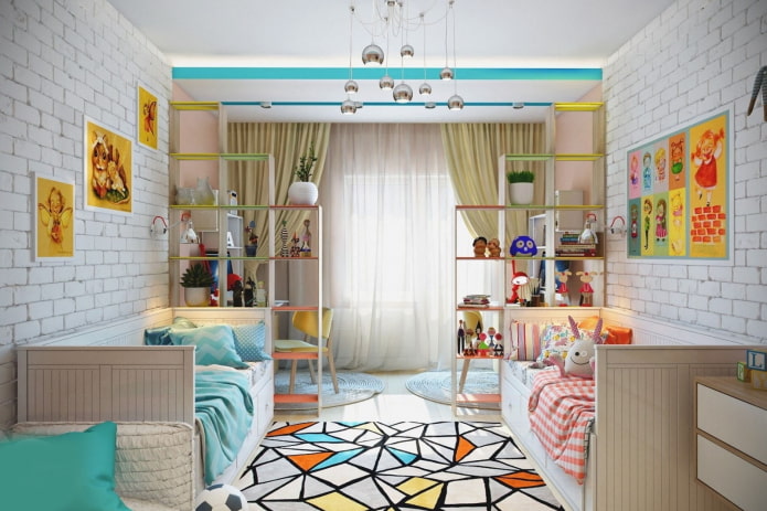 habitación infantil luminosa para dos