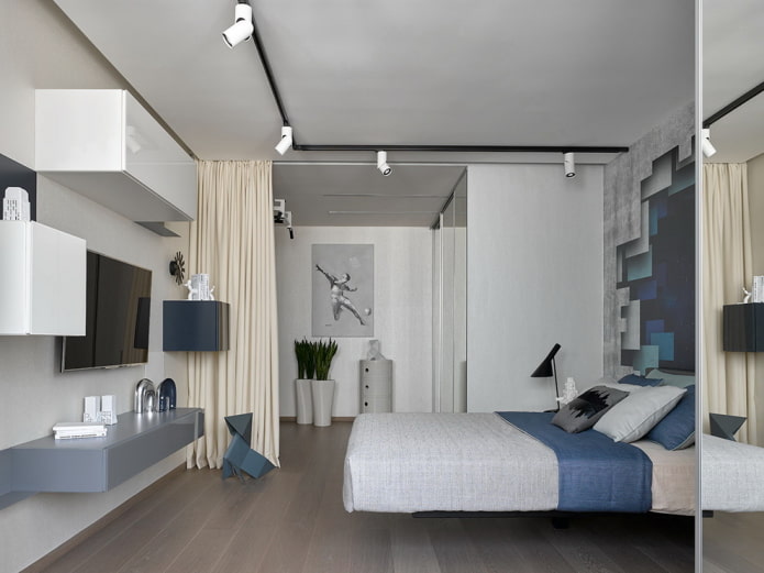 Zonificación del dormitorio con cortinas
