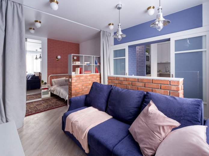 Distribución por zonas de la habitación infantil en el interior de la sala de estar