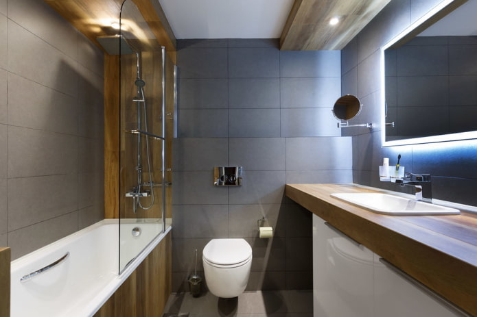 zonificación en el interior del baño
