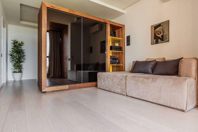 zonificación de una habitación con muebles