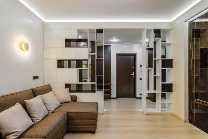 zonificación de una habitación con muebles