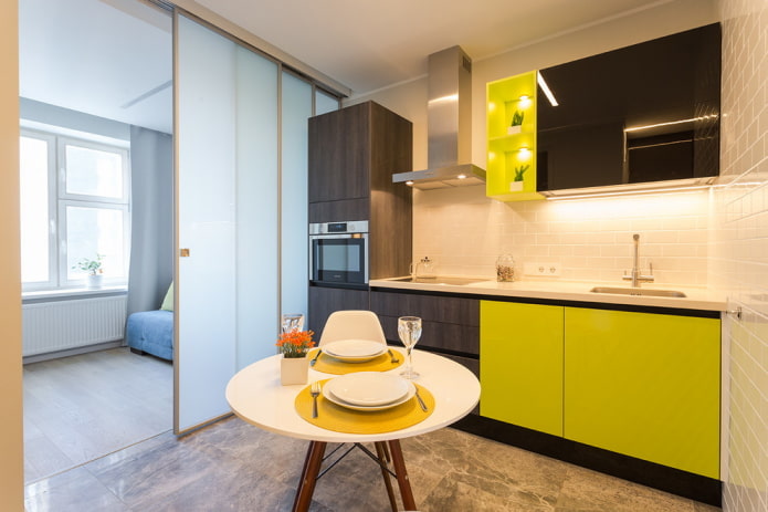 zonificación de una habitación con puertas correderas