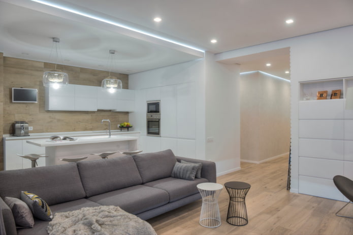 zonificación de la habitación con luz
