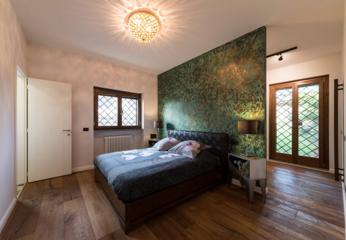 zonificación de la habitación con papel pintado