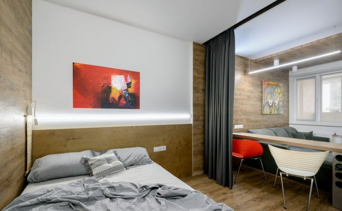 Apartamento de una habitación con dormitorio