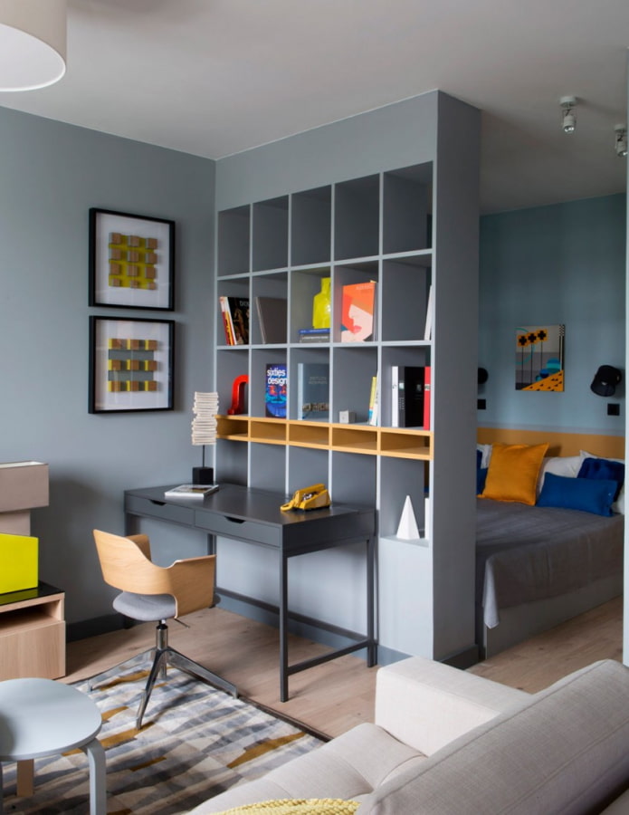 Estudio en un apartamento de una habitación